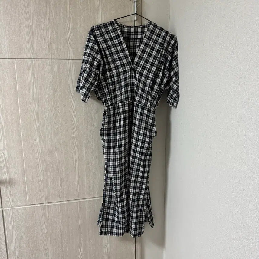 [BUNJANG] Check Pattern Long Dress / 체크 패턴 롱 원피스