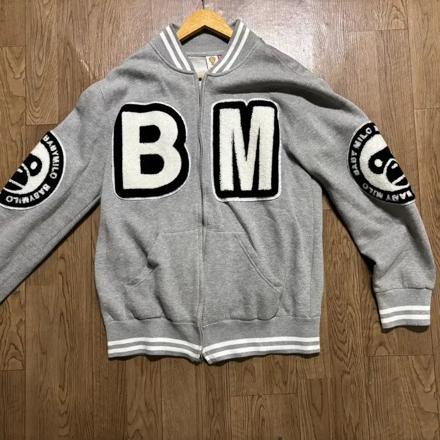 [BUNJANG] Baby Milo BM Patch Baseball Jacket Cotton Varsity / 베이비마일로 BM 패치 야구점퍼 코튼 바시티