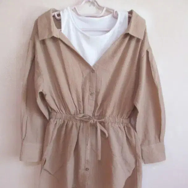 [BUNJANG] Azul Ruched Blouse Beige / Azul, 베이지 셔링 블라우스