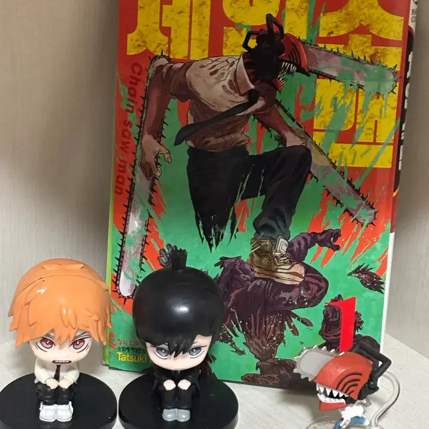 [BUNJANG] Chainsaw Man Denji & Aki Figure Bundle Set / 체인소맨 덴지 아키 피규어 만화책 일괄