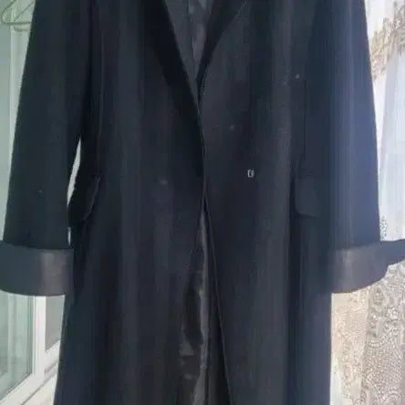 [BUNJANG] Black Long Wool Blend Coat / 블랙롱코트