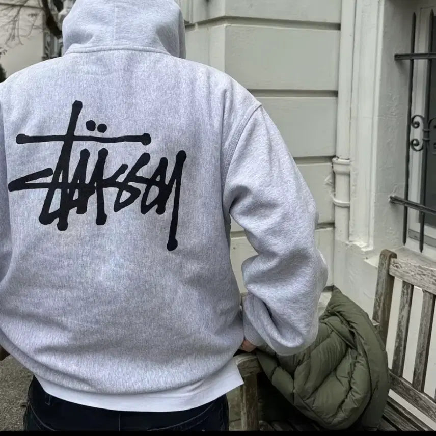 [BUNJANG] Stussy Basic Hoodie Ash Heather / 스투시 베이직 후드 애쉬 헤더/ 새 상품