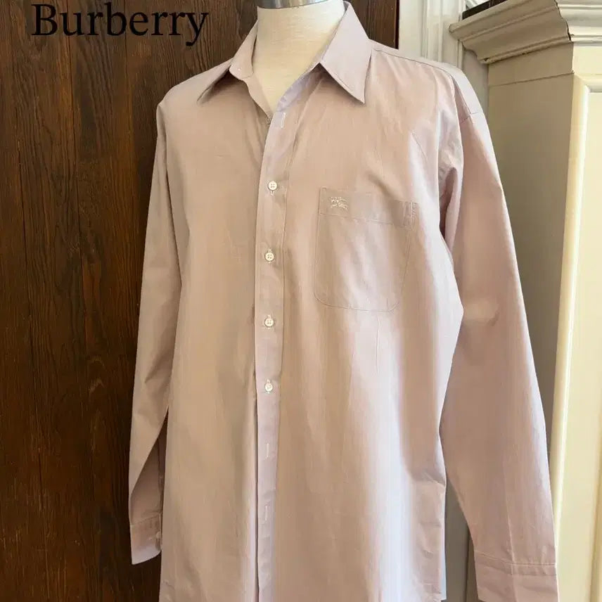 [BUNJANG] Burberry Pink Oversized Fit Shirt / 버버리 정품 연핑크 오버핏 셔츠