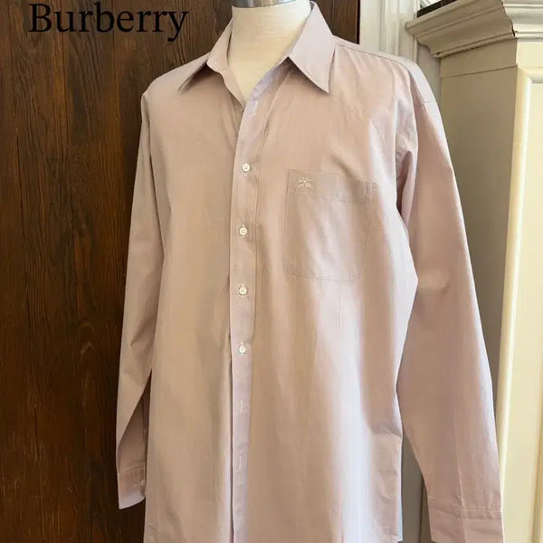 [BUNJANG] Burberry Pink Oversized Fit Shirt / 버버리 정품 연핑크 오버핏 셔츠