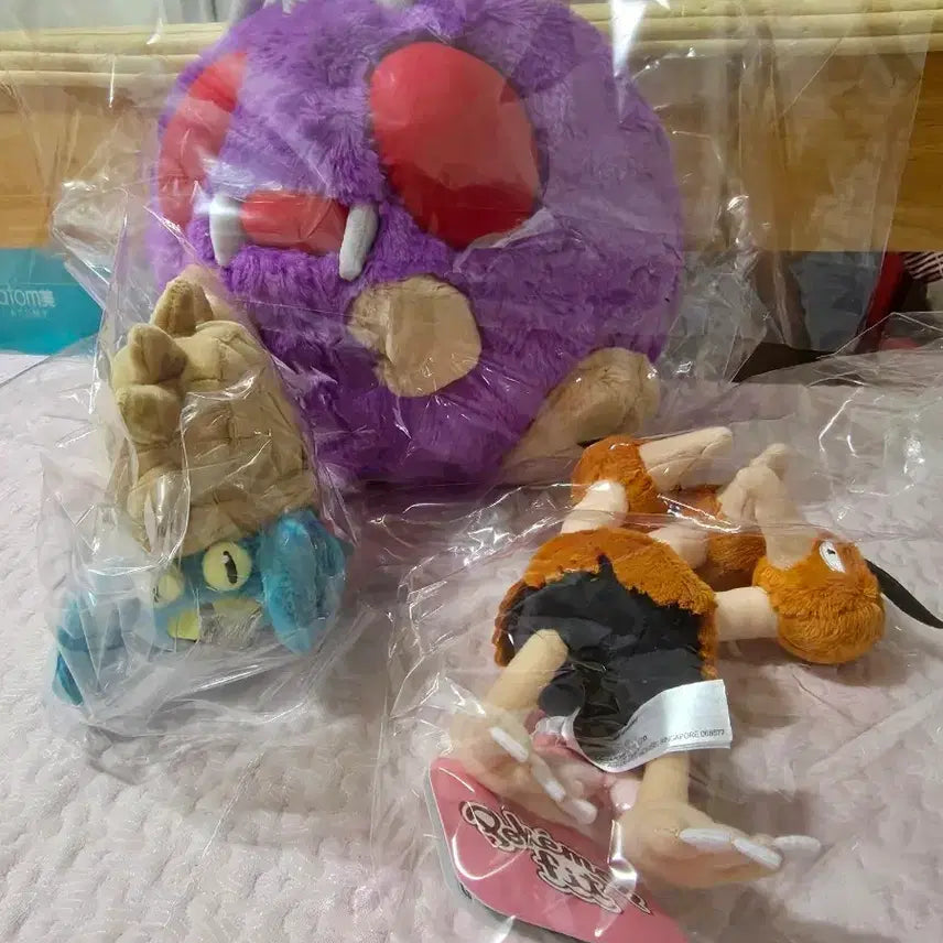 [BUNJANG] Pokemon Confag, Amaura, Dwebble Plush Bundle Set / 포켓몬스터 콘팡 암나이트 두트리오 인형 일괄