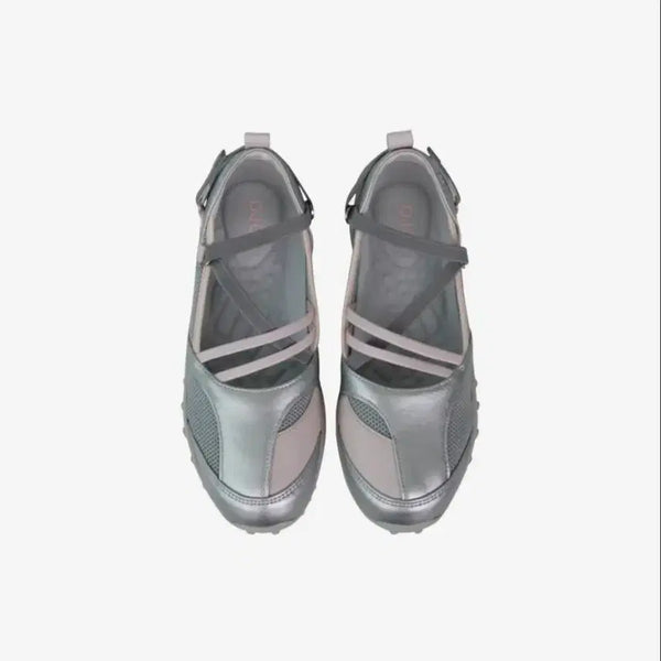 [BUNJANG] Ojos Strap Embossed Toe Shoes Silver / 오호스 Strap Embossed Toe Shoes / Silver