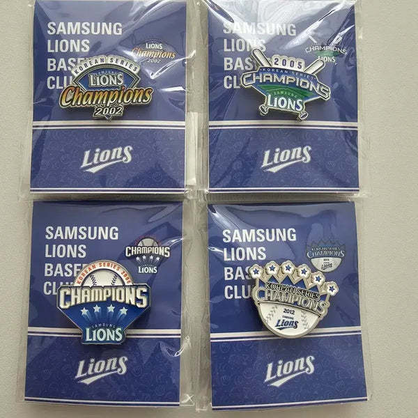 [BUNJANG] Samsung Lions Championship Badge Bundle Set (4) / 삼성라이온즈 우승뱃지 4개 일괄