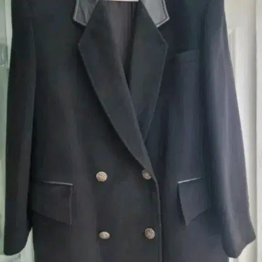 [BUNJANG] Black Double-Button Shawl Collar Jacket / 블랙 더블 버튼 쟈켓