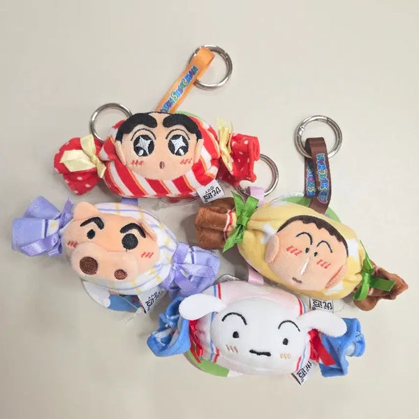 [BUNJANG] Crayon Shin-chan Candy Keychains (4 Types) Bundle Set / (새상품) 짱구는 못말려 짱구 사탕 키링 4종 일괄