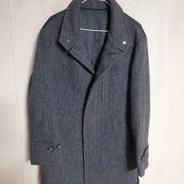 [BUNJANG] GIOGIORGIO Herringbone Coat Jacket Men's 95 Grey / 지오송지오 헤링본 코트 자켓 남성 95 그레이