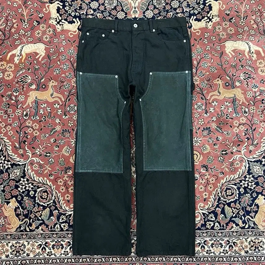[BUNJANG] Blackout Double Knee Goat Suede Reverse Pants / 블랙아웃 더블니 고트 스웨이드 리버스 팬츠