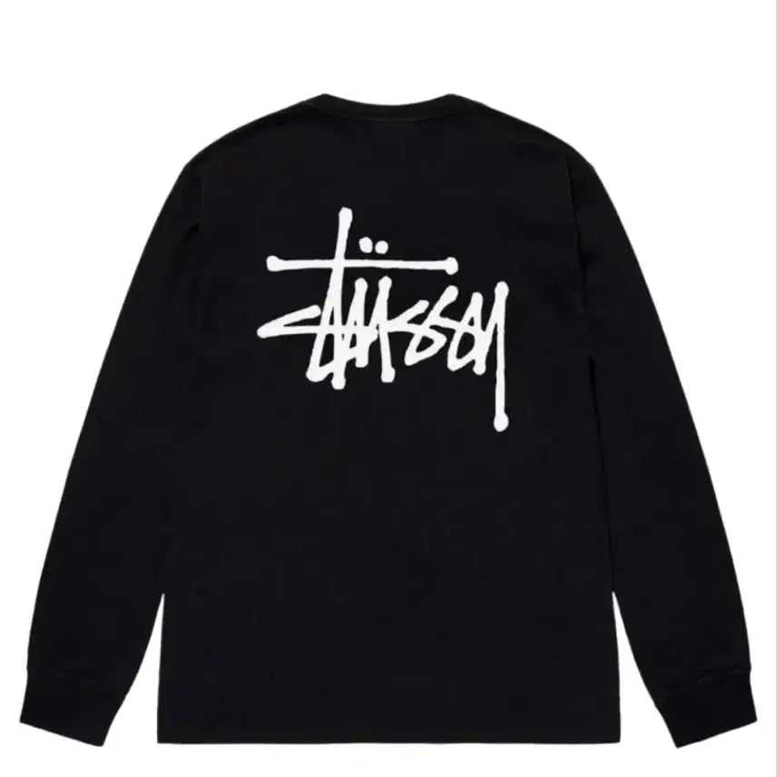 [BUNJANG] Stüssy Basic Logo Long Sleeve T-Shirt Black / 스투시 슬리브