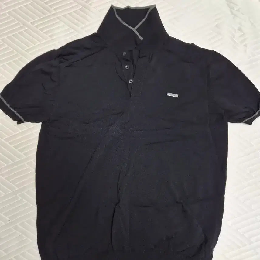 [BUNJANG] DKNY Short Sleeve Collar Knit Black / DKNY 반팔카라 니트