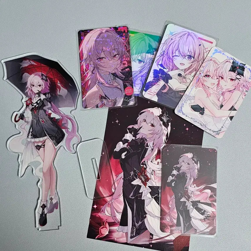 [BUNJANG] Honkai Star Rail Evernight Mr. Seventh Acrylic Stand, Card, and Postcard Bundle Set / 붕스 붕괴스타레일 에버나이트 마치세븐스 Mr.7th 비공굿  굿즈 아크릴 스탠드 카드 엽서 일괄