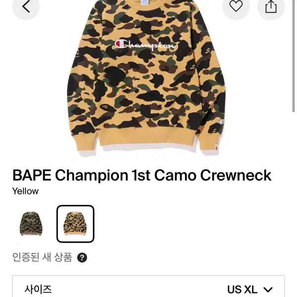 [BUNJANG] A BATHING APE x Champion Sweatshirt / 베이프 x 챔피온 콜라보 맨투맨