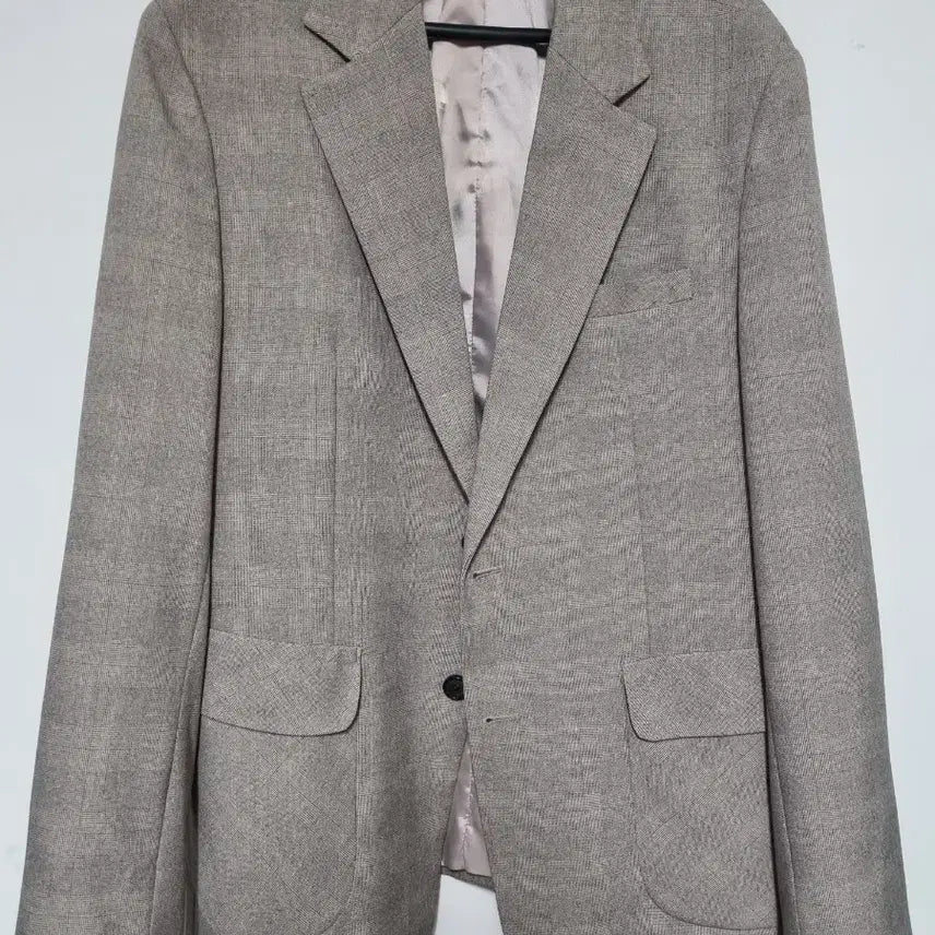 [BUNJANG] Check Pattern Single Jacket Beige Size 100 / 체크 패턴 싱글 자켓 베이지100