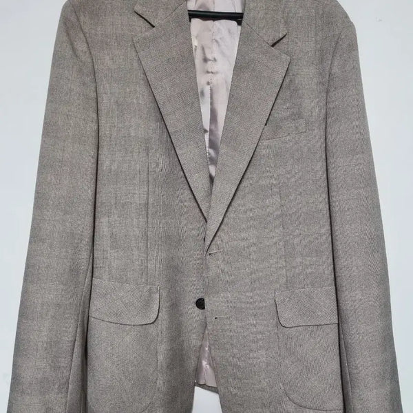 [BUNJANG] Check Pattern Single Jacket Beige Size 100 / 체크 패턴 싱글 자켓 베이지100
