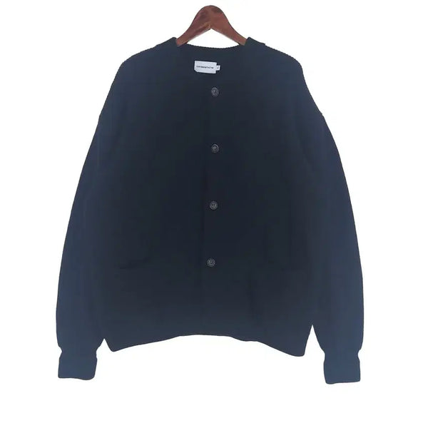 [BUNJANG] Espionage Wool Blend Round Cardigan Black XL / [남XL]에스피오나지 울혼방 라운드 가디건[Y68-113]/빈티지프렌