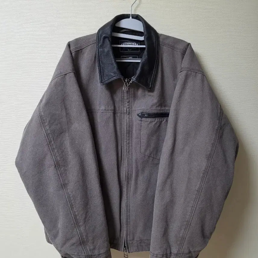 [BUNJANG] FrizmWORKS Heavy Canvas Destroyed Work Jacket Mud [XL] / 프리즘웍스 헤비 캔버스 디스트로이드 워크 자켓 머드 [XL]
