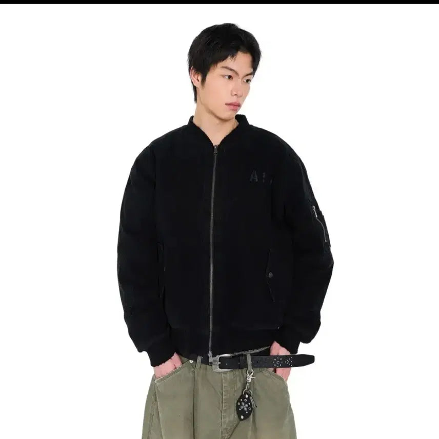 [BUNJANG] Arkam Distressed Cotton MA-1 Jacket (Black) / [2]아캄 Distressed Cotton MA-1 Jacket (Black)