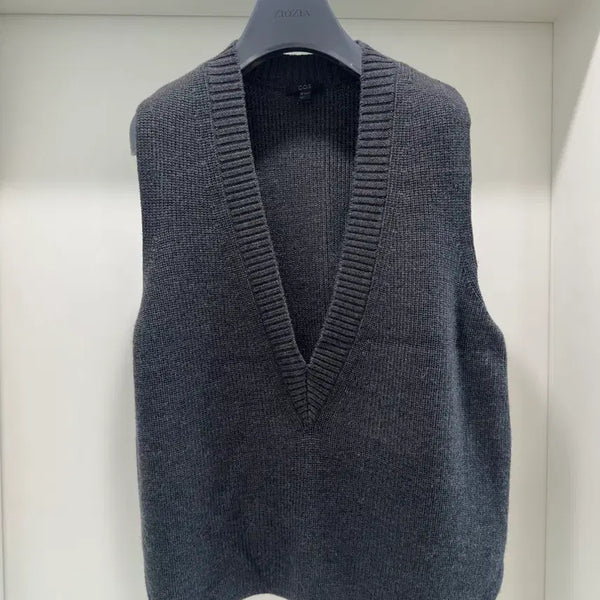 [BUNJANG] COS Charcoal Melange Grey Knit Vest / COS  니트베스트 차콜멜란지그레이 칼라입니다