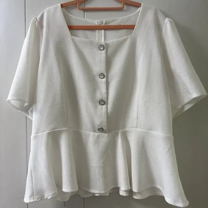 [BUNJANG] Riri & Co. Plus Size White Blouse / 빅사이즈 리리앤코 블라우스