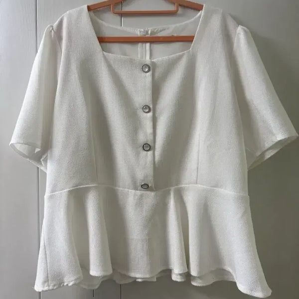 [BUNJANG] Riri & Co. Plus Size White Blouse / 빅사이즈 리리앤코 블라우스