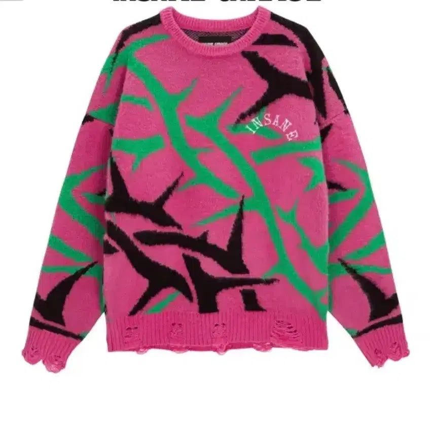 [BUNJANG] Insane Garage Tribal Pattern Knit Pink / 인세인개러지 니트 핑크