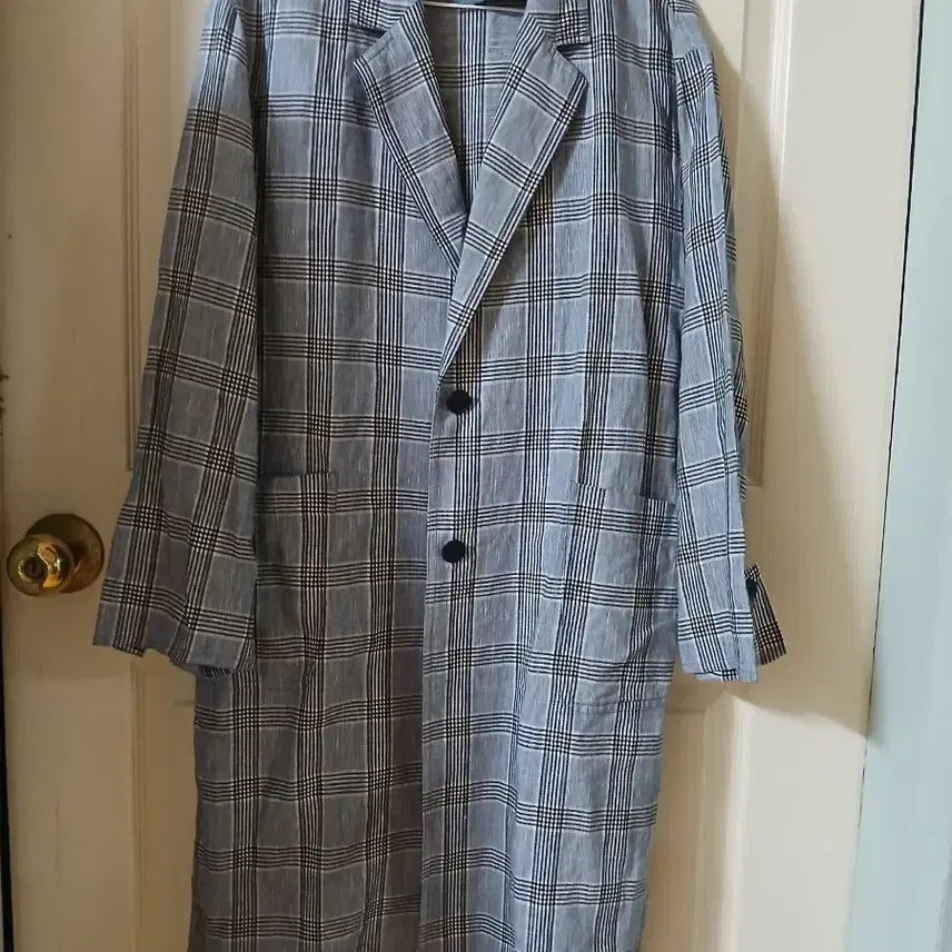 [BUNJANG] Breal Check Pattern Long Jacket / 브레알  체크 패턴 롱 자켓
