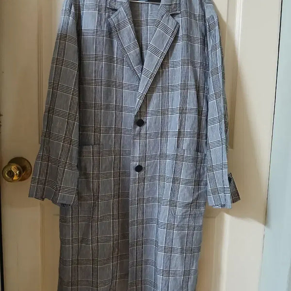 [BUNJANG] Breal Check Pattern Long Jacket / 브레알  체크 패턴 롱 자켓