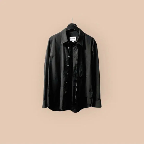 [BUNJANG] Solid Homme Black Zip Detail Shirt Jacket / 솔리드옴므 블랙 셔츠 자켓