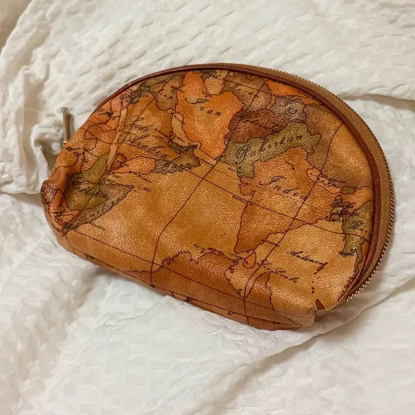 [BUNJANG] Prima Classe Authentic Cosmetic Pouch World Map Pattern / 프리마클라쎄 정품 화장품 파우치