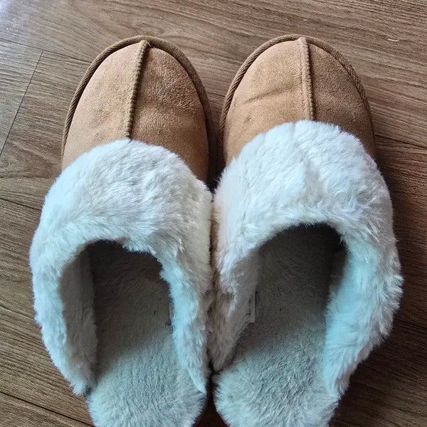 [BUNJANG] Brown Fur Lined Slippers / 퍼 슬리퍼 브라운 팝니다