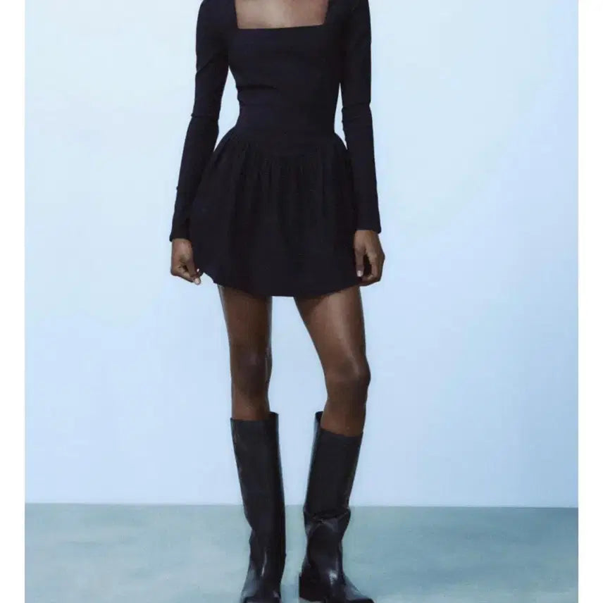 [BUNJANG] Zara Square Neck Dress / 자라 스퀘어넥 원피스