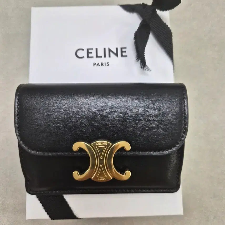 [BUNJANG] Celine Triomphe Card Holder Black Gold / (정품)셀린느트리옹프카드지갑-신세계강남구매