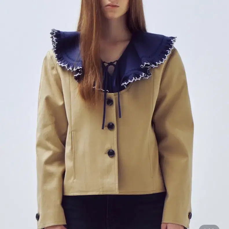 [BUNJANG] Bocabaca U-Neck Simple Jacket Beige S / 보카바카) U-Neck Simple Jacket BE S