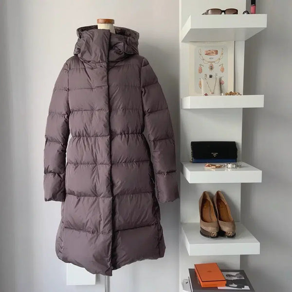 [BUNJANG] Add Hooded Down Coat Purple Puffer Padding (Size S) / [S] 애드 (add) 후디드 다운 코트 퍼플 푸퍼 패딩