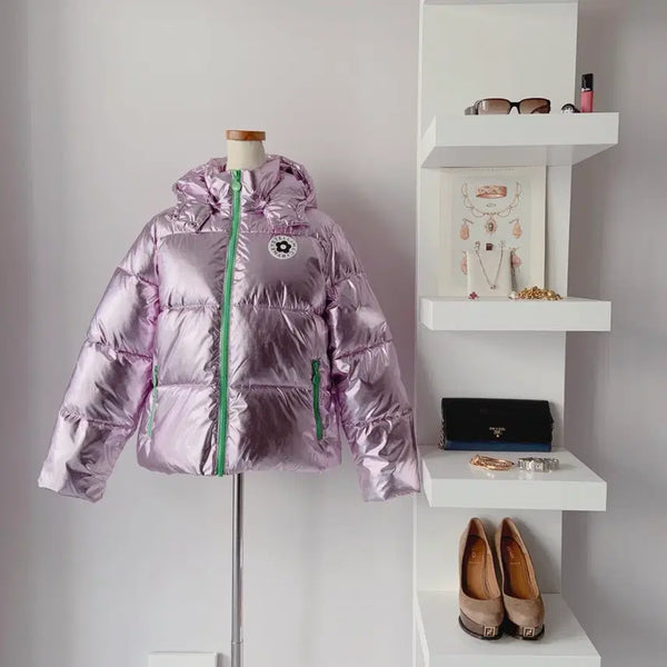 [BUNJANG] Stella McCartney Kids Metallic Pink Puffer Padding Jacket / [55] 스텔라 매카트니 메탈릭 핑크 푸퍼 패딩 키즈