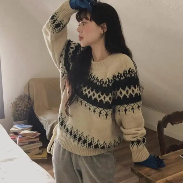 [BUNJANG] Nordic Pattern Knit Sweater / 나노르딕 니트 판매