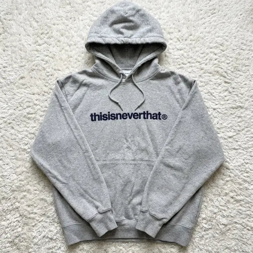 [BUNJANG] thisisneverthat Logo Hoodie Gray / 디스이즈네버댓 로고 후드티 그레이