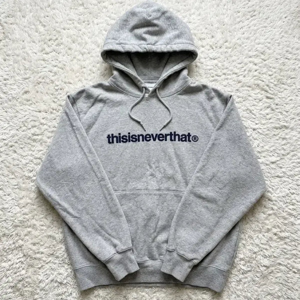 [BUNJANG] thisisneverthat Logo Hoodie Gray / 디스이즈네버댓 로고 후드티 그레이