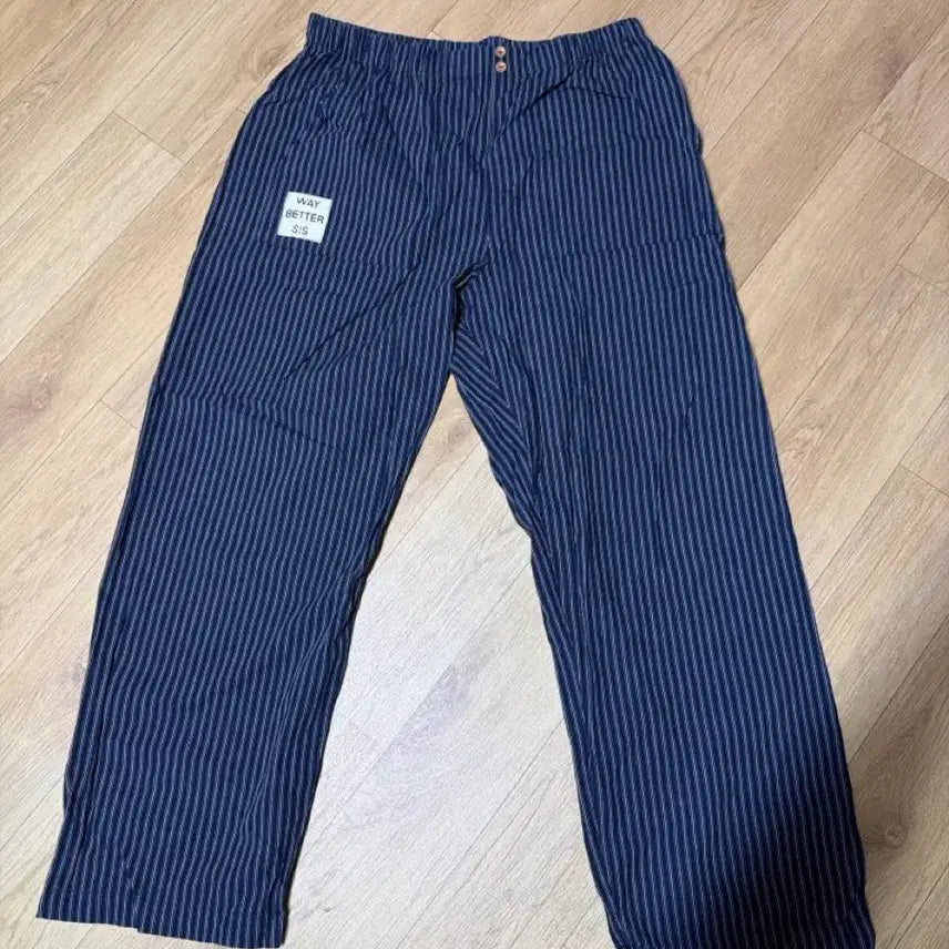 [BUNJANG] Wevverysis Pajama Pants L Navy Pinstripe / 웨이베러시스 잠옷 바지 L사이즈