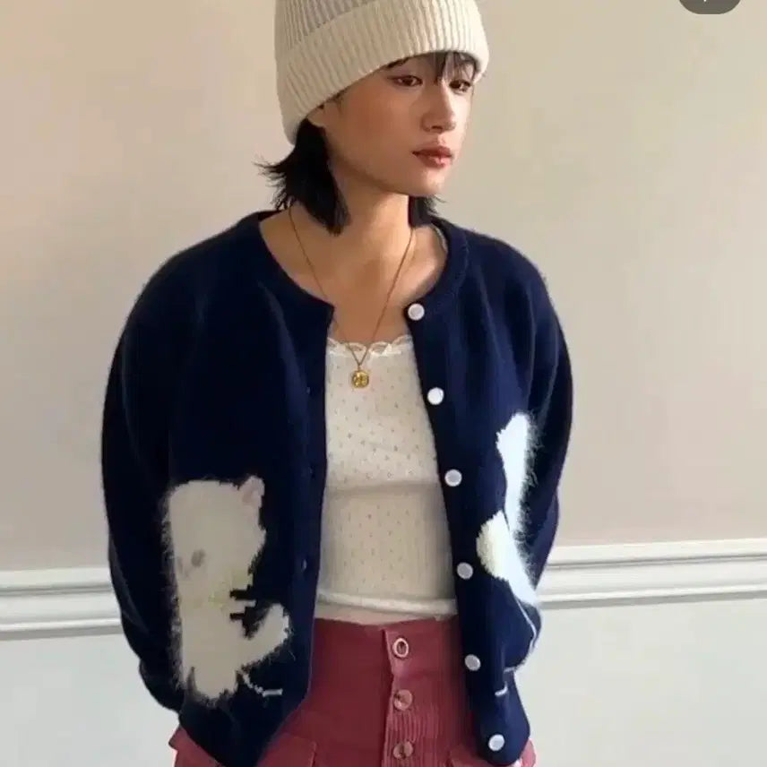 [BUNJANG] Jollyraid Cashmere Cardigan Navy / 졸리레이드 캐시가디건_네이비