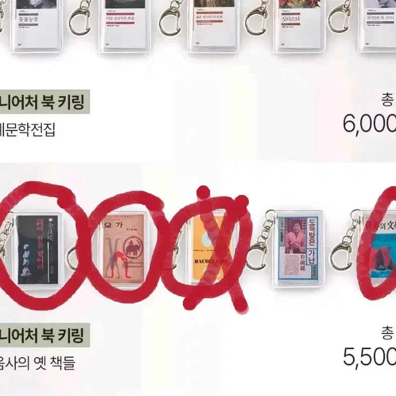 [BUNJANG] Minumsa Miniature Book Keychain Set / 민음사 미니어처 북 키링 / 민음사의 옛 책들