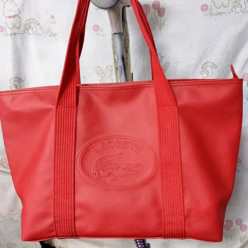 [BUNJANG] Lacoste Big Logo Zipper Shopper Bag / 라코스테   ( 빅로고)  지퍼잠금   빅~~ 쇼퍼백