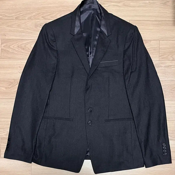 [BUNJANG] Wool Jacket with Silk Accents / [새상품]울 자켓(실크 배색) 105 블랙/ 그레이