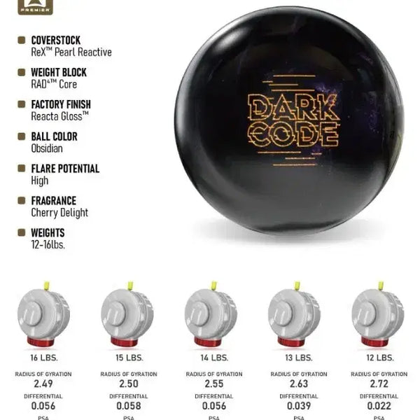 [BUNJANG] Storm Dark Code 15lb Used Bowling Ball / [중고 볼링공] 스톰 다크 코드 15파운드 (하이퍼포먼스) 명품 구형 볼링공