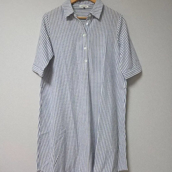 [BUNJANG] LAP Stripe Short Sleeve Shirt Dress / LAP 카라원피스