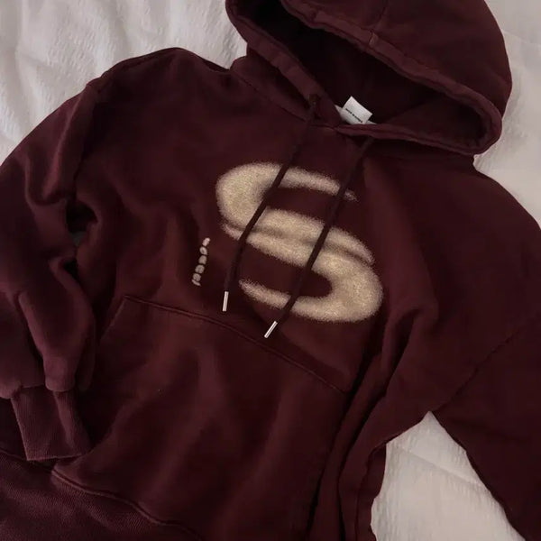 [BUNJANG] Sorano Burgundy Hoodie / 소라노 버건디 후드티