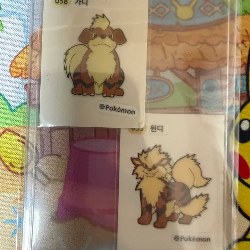 [BUNJANG] Pokemon Sticker Set - Growlithe, Plusle & Minun Bundle Set / 포켓몬스터 띠부씰 - 가디, 원디 2종 일괄